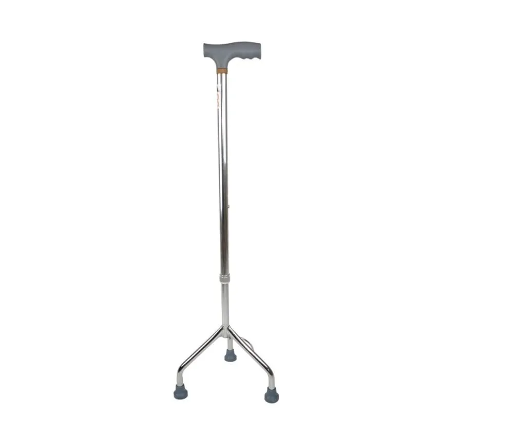 Tripod adjustable walking cane
